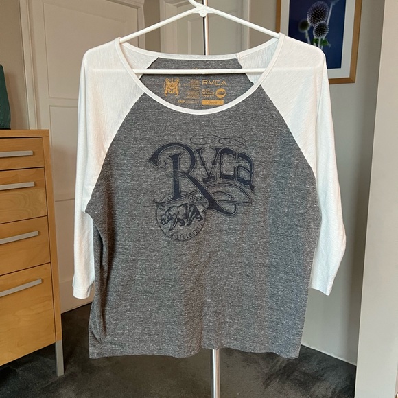 RVCA Tops - RVCA Charcoal and Black Graphic Tee